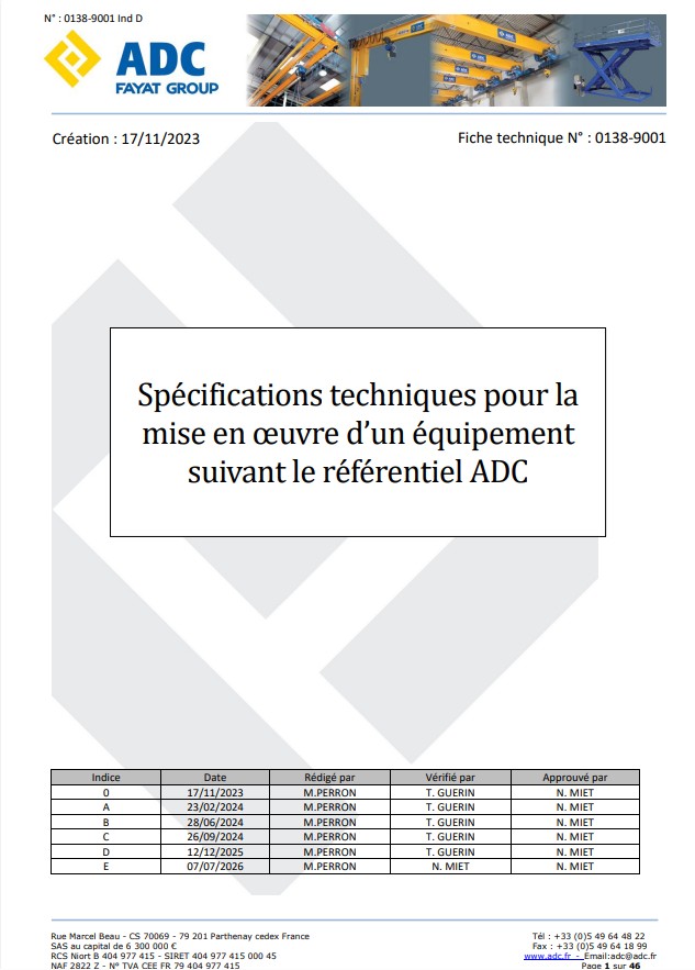 Spécifications techniques pour la mise en œuvre d’un équipement suivant le référentiel ADC