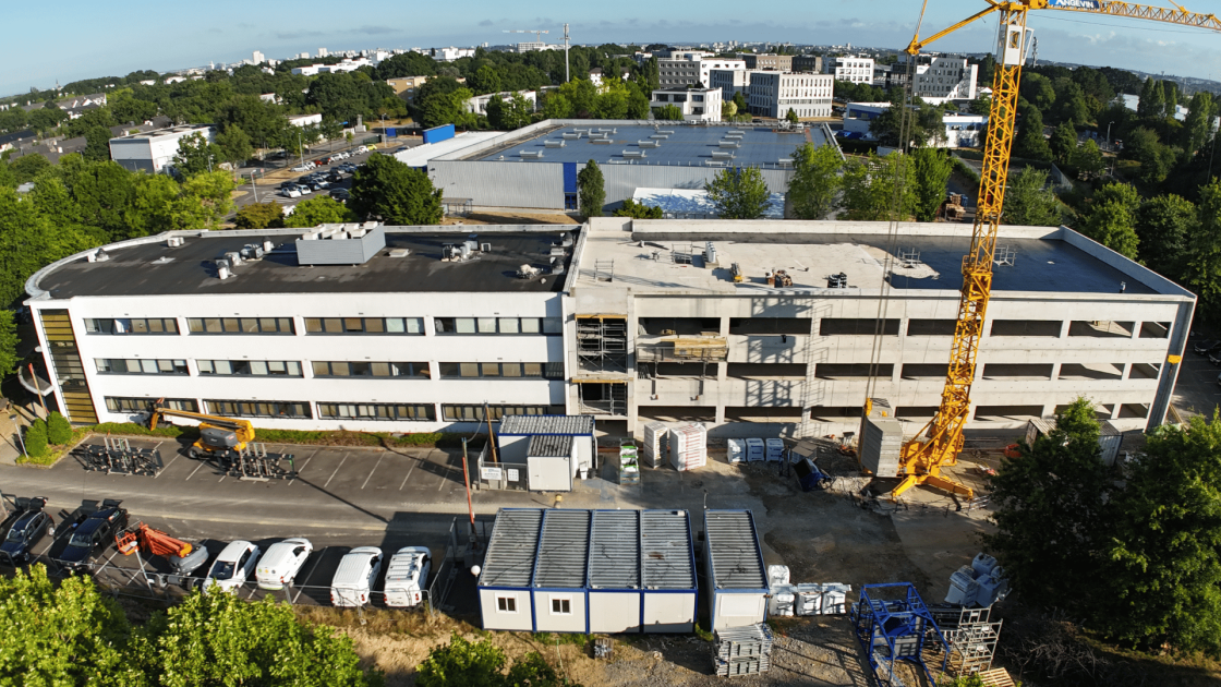 Extension et réhabilitation bâtiment d'enseignement AFTEC à Rennes, Ille-et-Vilaine (35), Bretagne - conception et réalisation Espace Engineering Fayat, contractant général, maître d'oeuvre et architecture