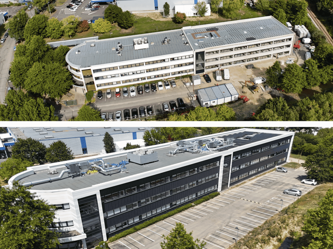 Extension et rénovation bâtiment d'enseignement AFTEC à Rennes, Ille-et-Vilaine (35), Bretagne - conception et réalisation Espace Engineering Fayat, contractant général et maître d'oeuvre