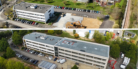 Extension et rénovation bâtiment d'enseignement AFTEC à Rennes, Ille-et-Vilaine (35), Bretagne - conception et réalisation Espace Engineering Fayat, contractant général et maître d'oeuvre