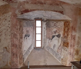 peintures murales dans la chapelle Saint-Calixte à Cazaux-Frechet