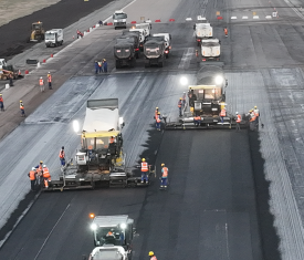 Vue jour piste aeroport travaux