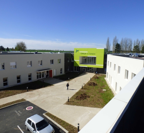 Etablissement de santé Clinique du Campus à Amiens, Somme (80), Hauts-de-France - conception et réalisation Espace Engineering Fayat, contractant général et maître d'oeuvre