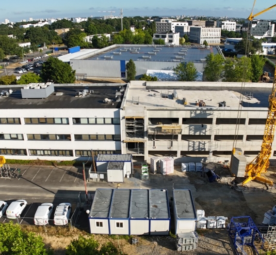 Extension et réhabilitation bâtiment d'enseignement supérieur AFTEC à Rennes, Ille-et-Vilaine (35), Bretagne - conception et réalisation Espace Engineering Fayat, contractant général et maître d'oeuvre