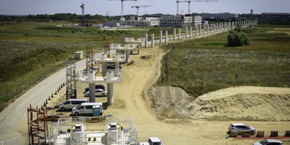 Razel-Bec Ligne 18  travaux viaduc ile de france