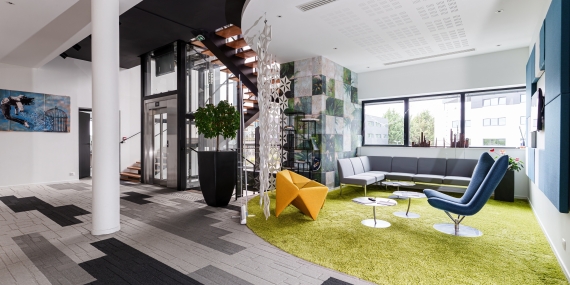 Aménagement intérieur bâtiment de bureaux Espace Engineering à Rennes, Ille-et-Vilaine (35), Bretagne - Conception et réalisation Espace Engineering Fayat, contractant général et maître d'œuvre