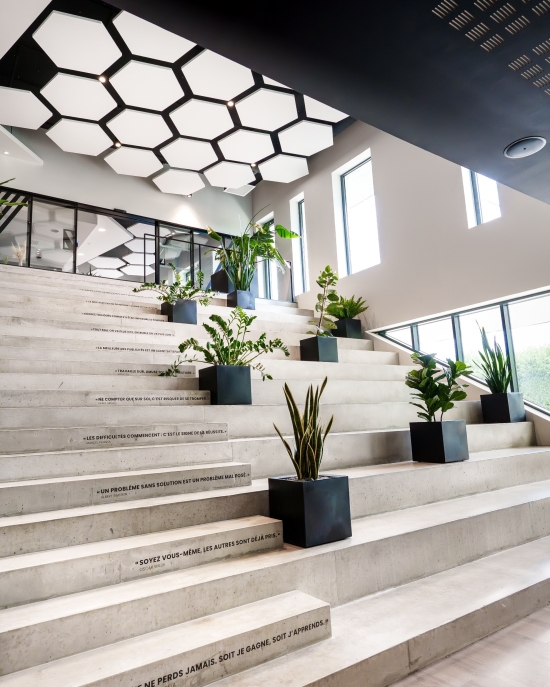 Aménagement intérieur bâtiment de bureaux Digital Park à Rennes, Ille-et-Vilaine (35), Bretagne - Conception et réalisation Espace Engineering Fayat, contractant général et maître d'œuvre
