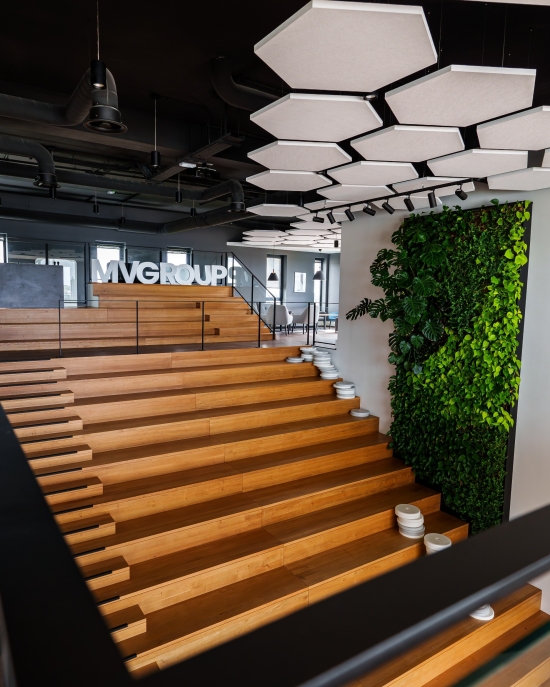 Aménagement intérieur bâtiment de bureaux Digital Park à Rennes, Ille-et-Vilaine (35), Bretagne - Conception et réalisation Espace Engineering Fayat, contractant général et maître d'œuvre