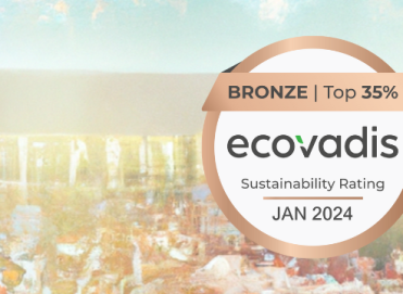 Image de célébration du label Ecovadis bronze pour Mathieu sas.