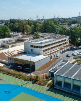 Vue aérienne du nouveaux Collège de Massy (91)