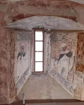 peintures murales dans la chapelle Saint-Calixte à Cazaux-Frechet