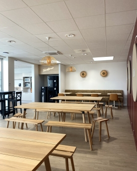 Aménagement intérieur bâtiment de bureaux Nameshield à Angers, Maine-et-Loire (49), Pays de la Loire - Conception et réalisation Espace Engineering Fayat, contractant général et maître d'œuvre