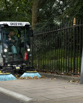 R1 sweeping on the pavement.