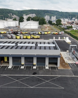 Construction plateforme logistique à Le Grand-Quevilly, Seine-Maritime (76), Normandie - conception et réalisation Espace Engineering Fayat, contractant général et maître d'oeuvre