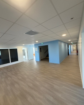 Intérieur extension du bâtiment d'enseignement AFTEC à Rennes, Ille-et-Vilaine (35), Bretagne - conception et réalisation Espace Engineering Fayat, contractant général et maître d'oeuvre