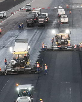 Vue jour piste aeroport travaux