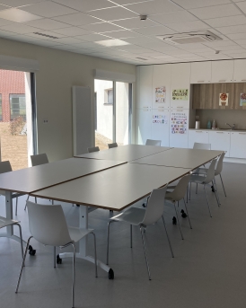 Aménagement intérieur clinique psychiatrique Les Boucles de Seine à Yvetot, Seine-Maritime (76), Normandie - conception et réalisation Espace Engineering Fayat, contractant général et maître d'œuvre