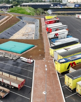 Construction plateforme logistique et bâtiment de bureau à Le Grand-Quevilly, Seine-Maritime (76), Normandie - conception et réalisation Espace Engineering Fayat, contractant général et maître d'œuvre