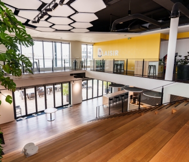 Aménagement intérieur bâtiment de bureaux Digital Park à Rennes, Ille-et-Vilaine (35), Bretagne - Conception et réalisation Espace Engineering Fayat, contractant général et maître d'œuvre