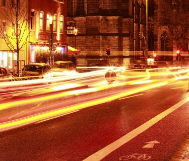 Clean street at night