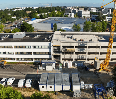 Extension et réhabilitation bâtiment d'enseignement AFTEC à Rennes, Ille-et-Vilaine (35), Bretagne - conception et réalisation Espace Engineering Fayat, contractant général, maître d'oeuvre et architecture