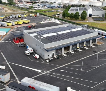Construction plateforme logistique et bâtiment de bureau à Le Grand-Quevilly, Seine-Maritime (76), Normandie - conception et réalisation Espace Engineering Fayat, contractant général et maître d'œuvre