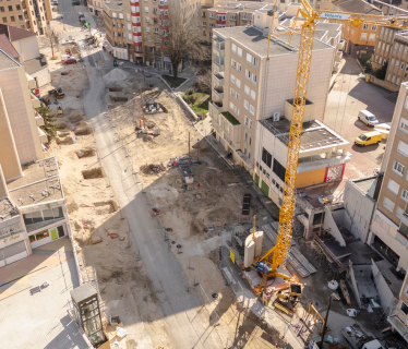 Vue drone quartier travaux bourgoin jallieu boulevard saint michel
