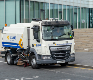 Merlin 55 sweeping in Margate, along the seafront.