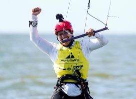 Lauriane Nolot, championne d'Europe et du Monde de Kitefoil 4