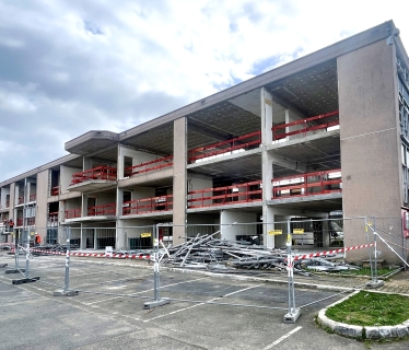 Réhabilitation bâtiment de bureau Groupe Mauffrey à Goussainville, Val d'Oise (95), Ile-de-France - conception et réalisation Espace Engineering Fayat, contractant général et maître d'oeuvre