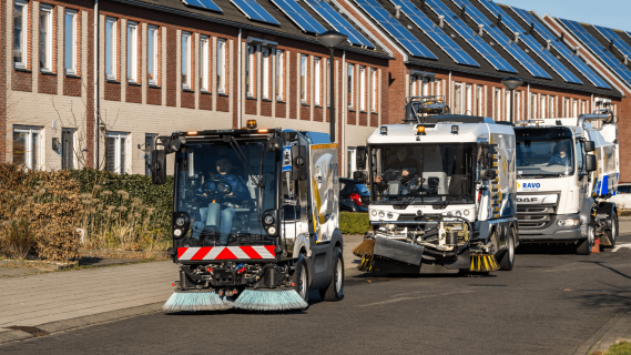 RAVO range driving through a solar powered street