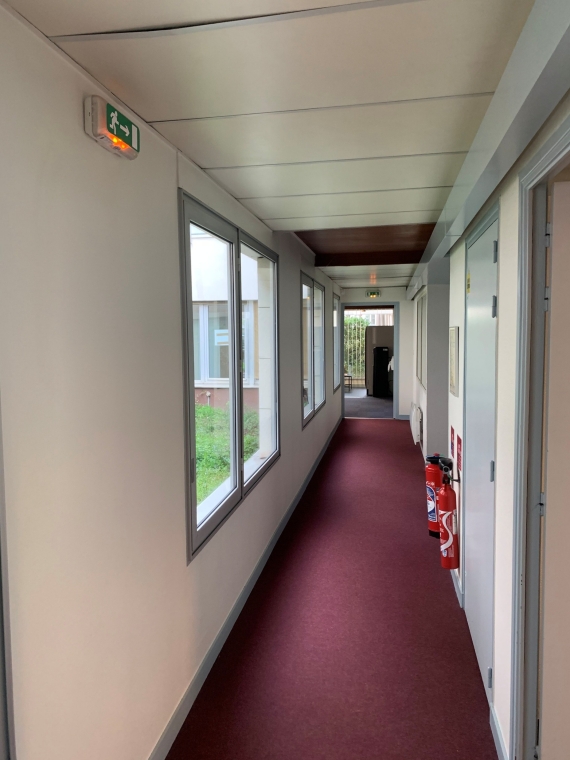 Avant bâtiment de bureau réhabilité Nameshield à Angers, Maine-et-Loire (49), Pays de la Loire - conception et réalisation Espace Engineering Fayat, contractant général et maître d'œuvre