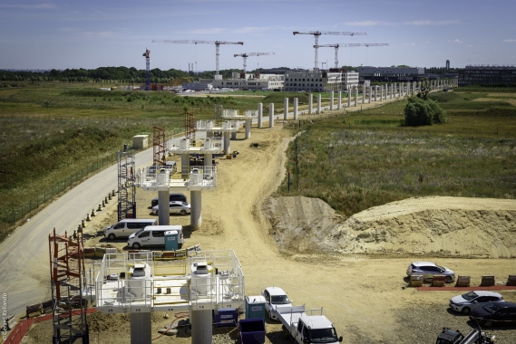 Razel-Bec Ligne 18  travaux viaduc ile de france