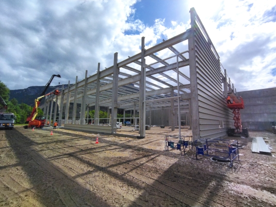 Charpente métallique d'un bâtiment pharmaceutique