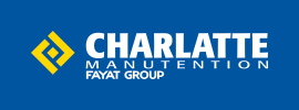 Logo Charlatte Manutention blanc fond bleu
