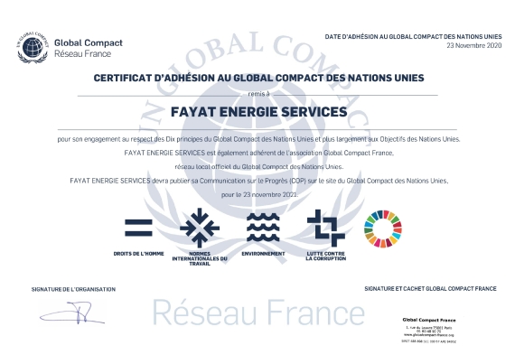 Certificat Adh&eacute;sion FES Global Compact