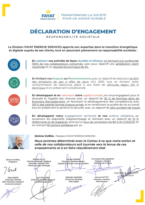RSE Objectifs sign&eacute;s COMEX