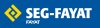 Logo Seg-Fayat blanc sur fond bleu